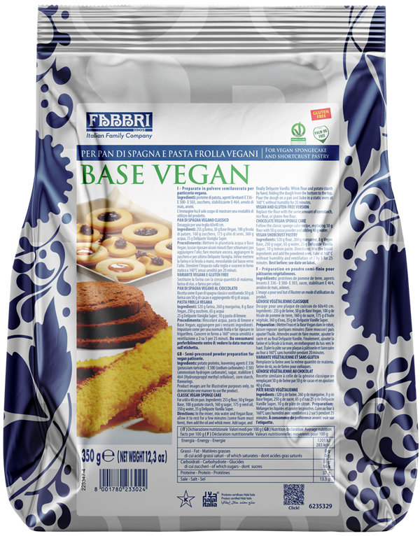 Base Vegan per pan di spagna e pasta frolla