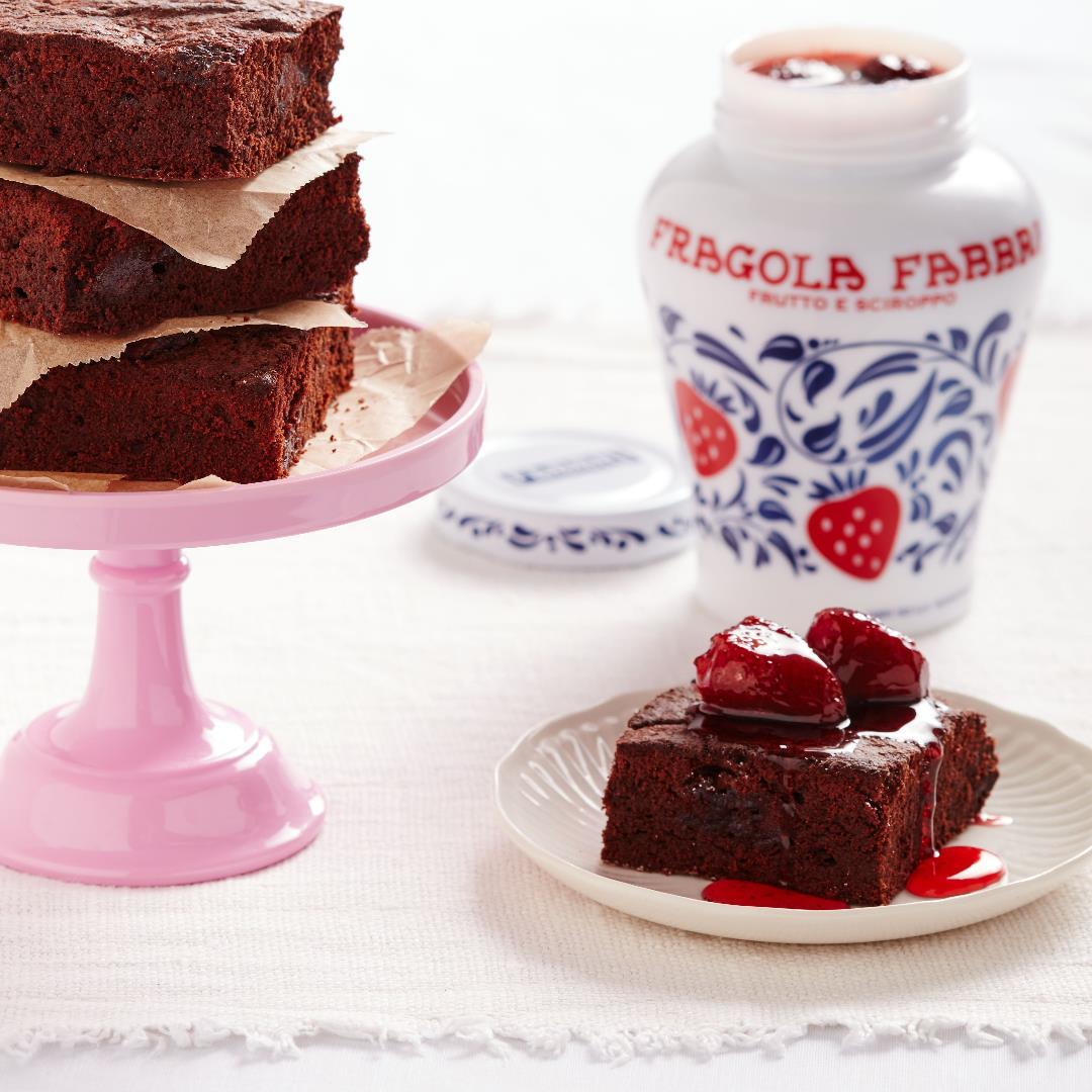 Brownie al cioccolato e Fragola Fabbri