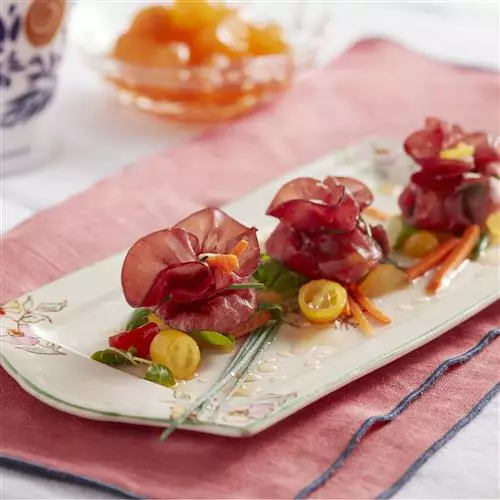 Ricetta Bocconcini di bresaola con Zenzero Fabbri e verdure croccanti