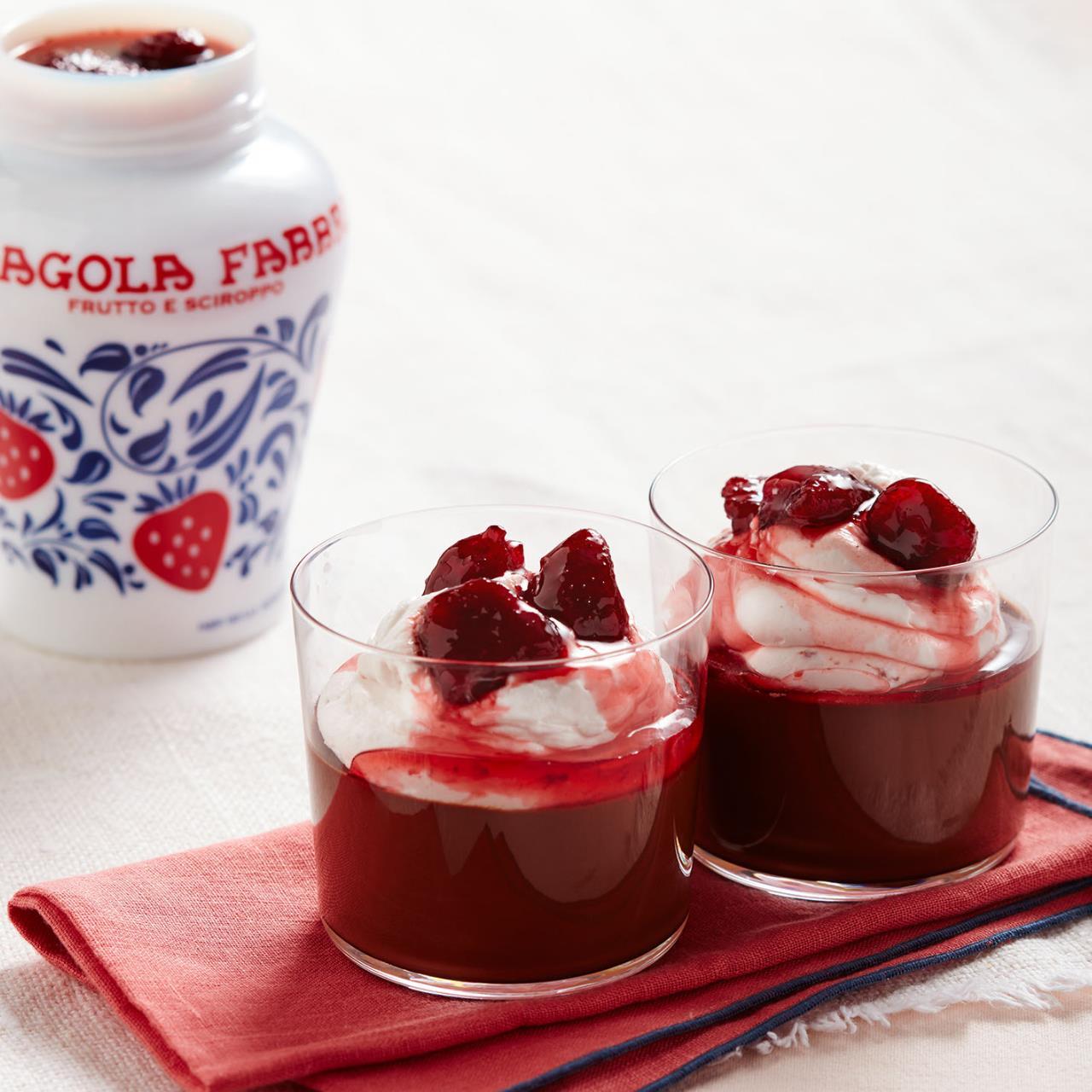 Budino al cioccolato con Fragola Fabbri