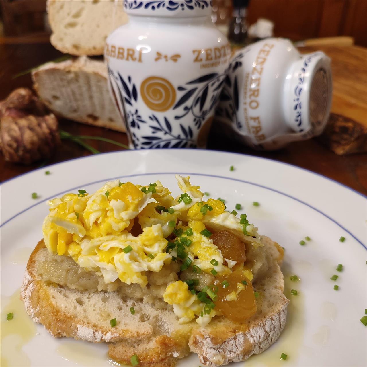 Bruschetta con purea di Topinambur