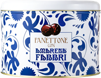 Panettone con Amarena Fabbri 500g in latta decorata
