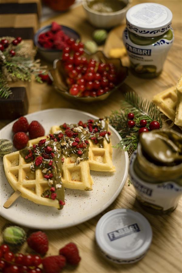 Waffles di Natale con la Crema di Pistacchio Fabbri