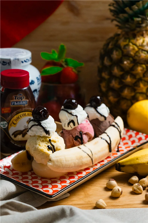 Banana Split con Topping Cioccolato Fabbri e Amarena Fabbri