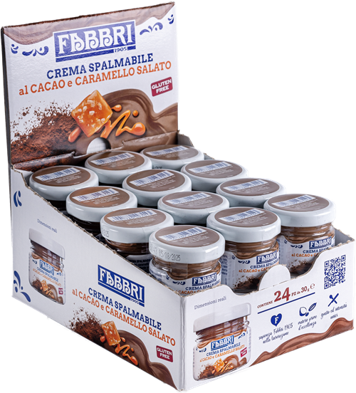 Crema Spalmabile Cacao e Caramello Salato 30g (24 vasetti)
