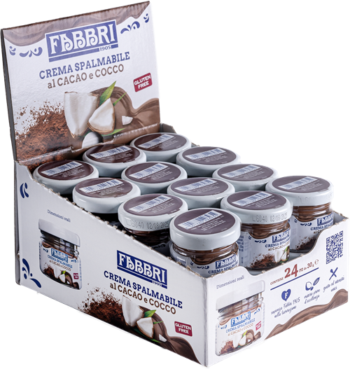 Crema Spalmabile Cacao e Cocco 30g (24 vasetti)